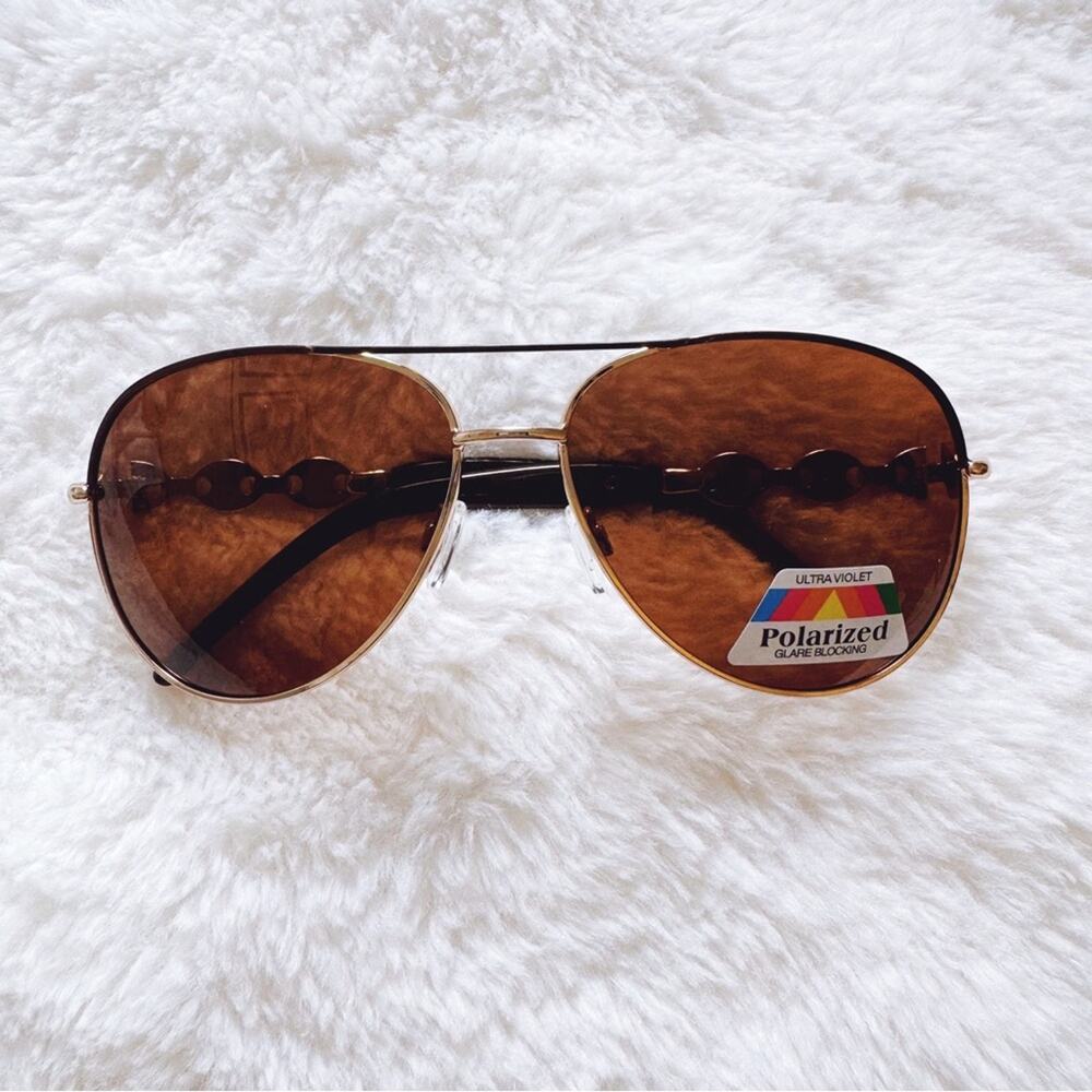 Brock Brown Sleek Aviator Sunglasses